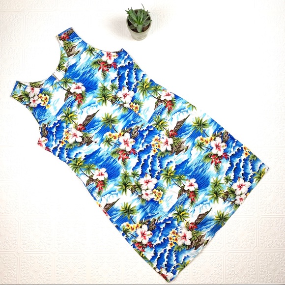 Vintage Pacific Legend Hawaiian Dress Aloha Print SZ XL - Picture 1 of 4